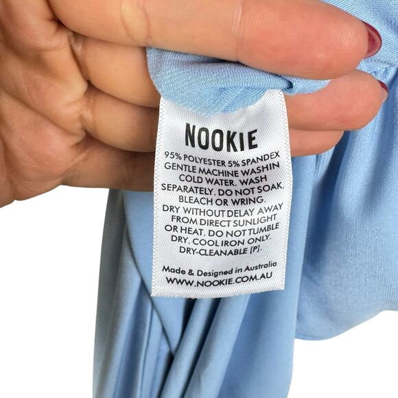 Nookie NWT Aria One Shoulder Gown Light Blue Side Slit Bodycon Party Dress - Picture 16 of 16